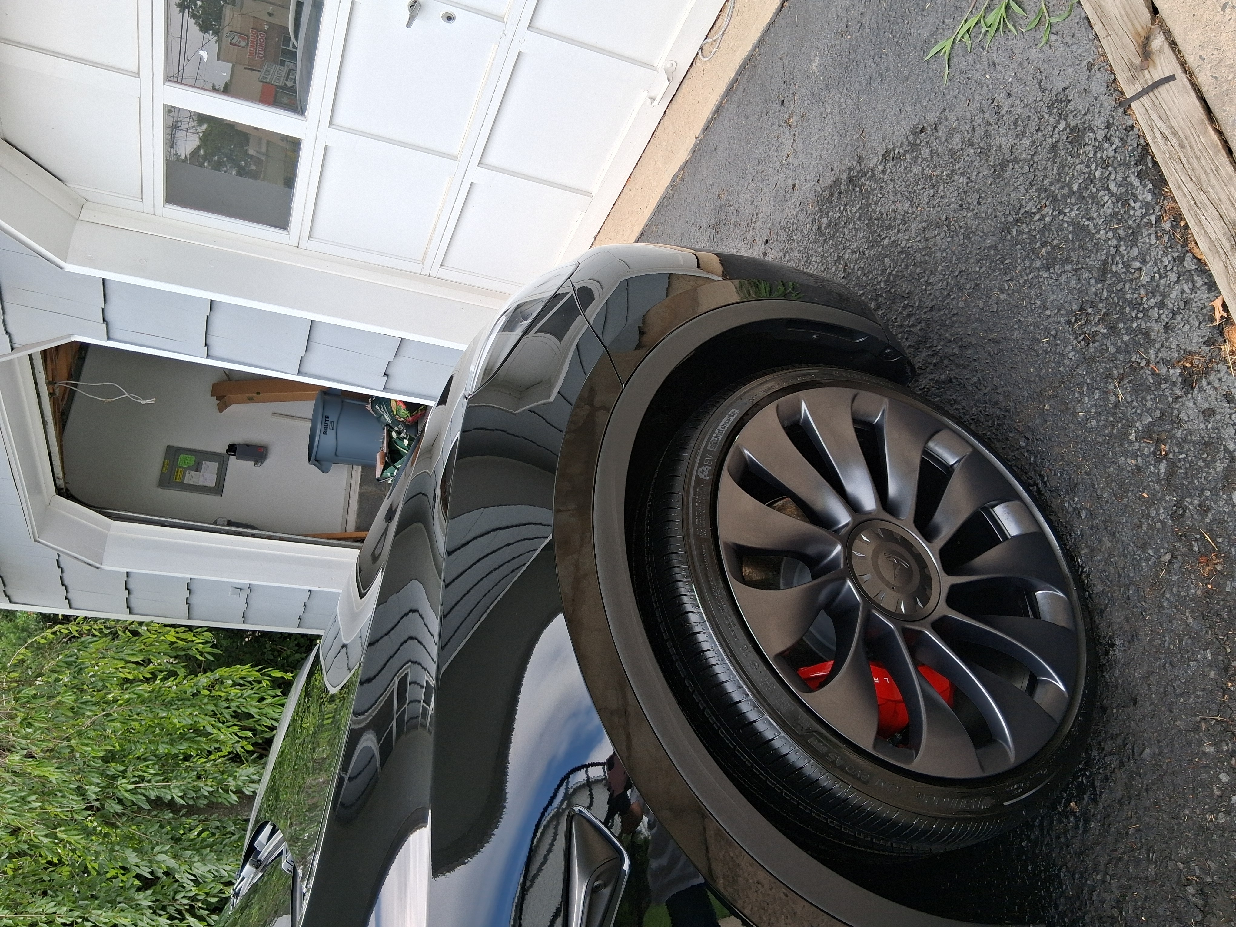 Tesla Model Y wheel after professional detailing